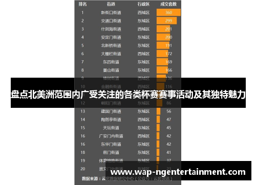 盘点北美洲范围内广受关注的各类杯赛赛事活动及其独特魅力
